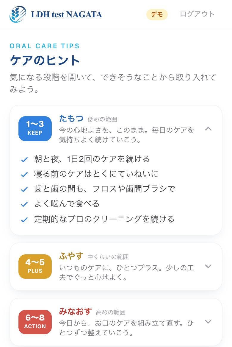 ヒント。段階ごとのセルフケアのコツをまとめています。